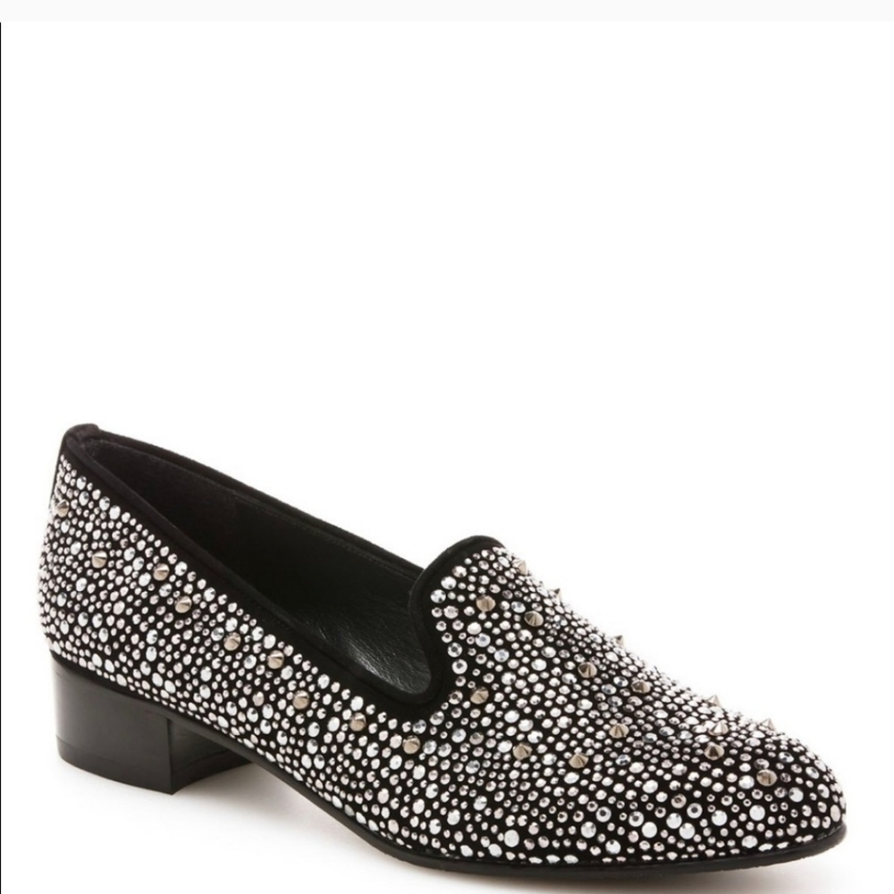 Stuart Weitzman Slipbeads Black Flats size 9